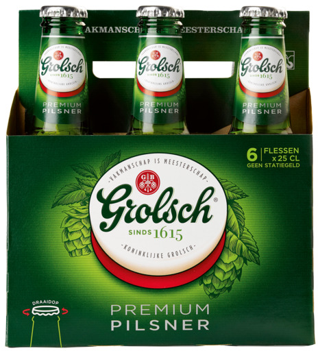 Grolsch set van 6 flesjes á 0,25 liter